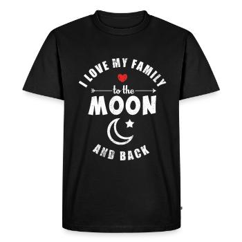 I Love My Family To The Moon And Back | gift - Men's Premium Organic T-Shirt - black - Front - Nico (187cm)