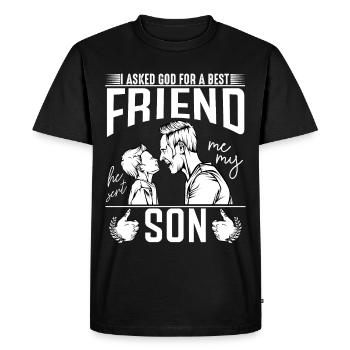 Père et fils - T-shirt Premium bio Homme - noir - Devant - Nico (187cm)
