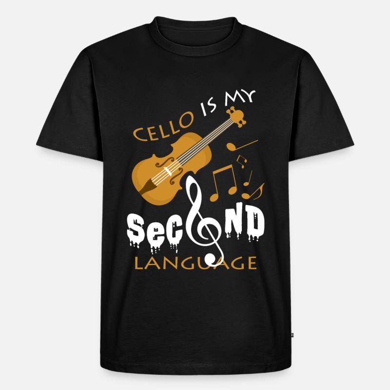 Cello - Männer Premium Bio T-Shirt - Schwarz