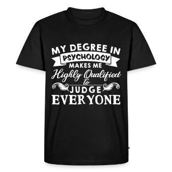 psychologue - T-shirt Premium bio Homme - noir - Devant - Nico (187cm)