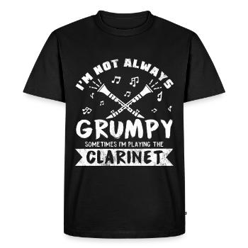 Funny clarinetist saying clarinet gift - Men's Premium Organic T-Shirt - black - Front - Nico (187cm)