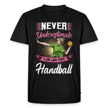 Déclaration de handballwoman - T-shirt Premium bio Homme - noir - Devant - Nico (187cm)
