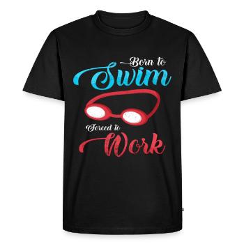 Paroles de nageur nage cadeau lunettes de natation - T-shirt Premium bio Homme - noir - Devant - Nico (187cm)