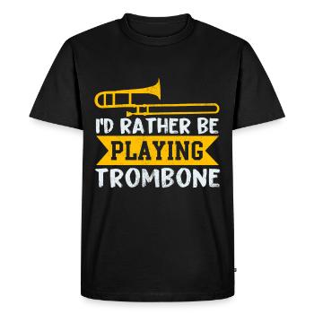 Trombone cool cadeau de tromboniste dictons drôles - T-shirt Premium bio Homme - noir - Devant - Nico (187cm)