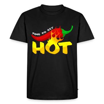 Time To Get Hot Cool Chili Statement Gift Idea - Men's Premium Organic T-Shirt - black - Front - Nico (187cm)