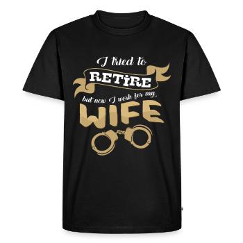 retirement - Men's Premium Organic T-Shirt - black - Front - Nico (187cm)