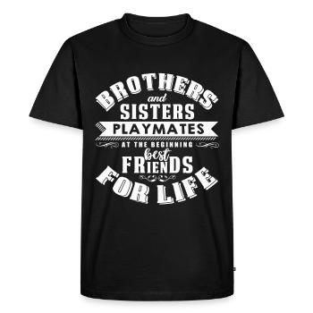 Frère et soeur - T-shirt Premium bio Homme - noir - Devant - Nico (187cm)