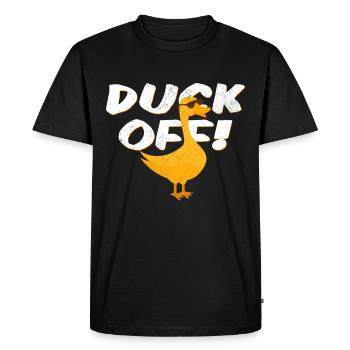 Duck Off! Cadeau d'amateur de canard cool canards - T-shirt Premium bio Homme - noir - Devant - Nico (187cm)