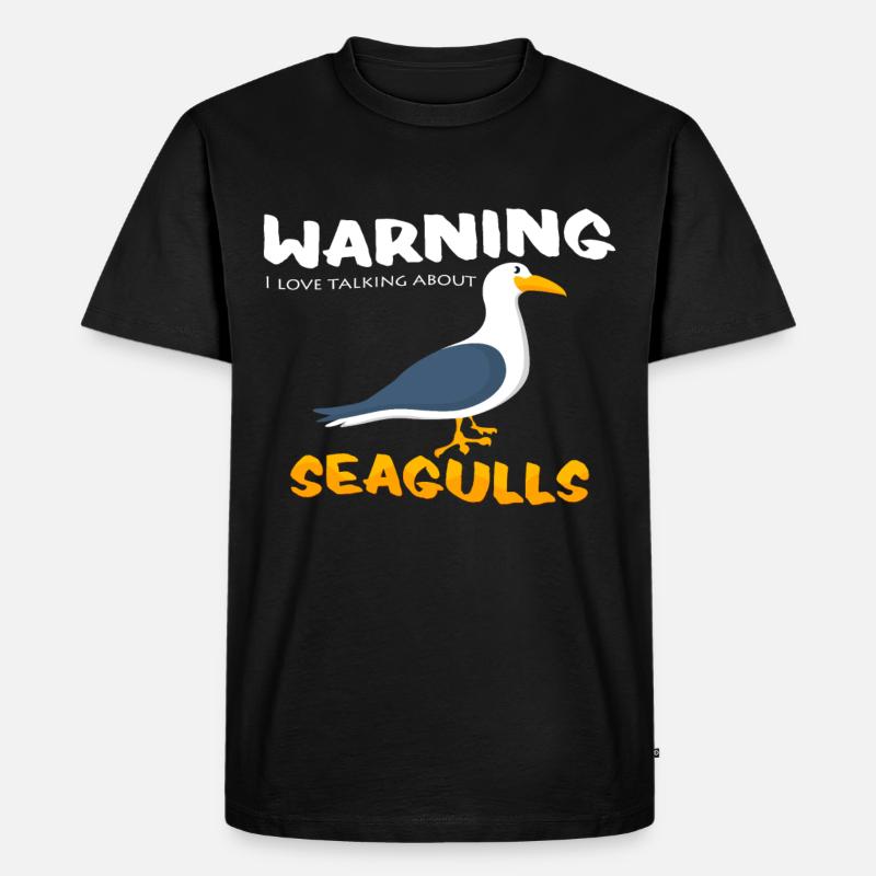 Möwen - Männer Premium Bio T-Shirt - Schwarz