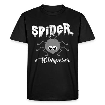 Araignée Whisperer | Cadeau d'araignée dictons drôles - T-shirt Premium bio Homme - noir - Devant - Nico (187cm)