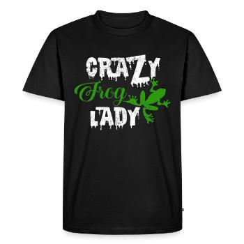 Crazy Frog Lady Cool Frogs Statement Gift - Men's Premium Organic T-Shirt - black - Front - Nico (187cm)