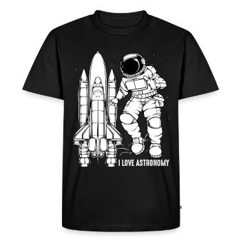Astronaut - Männer Premium Bio T-Shirt - Schwarz - Vorne - Nico (187cm)