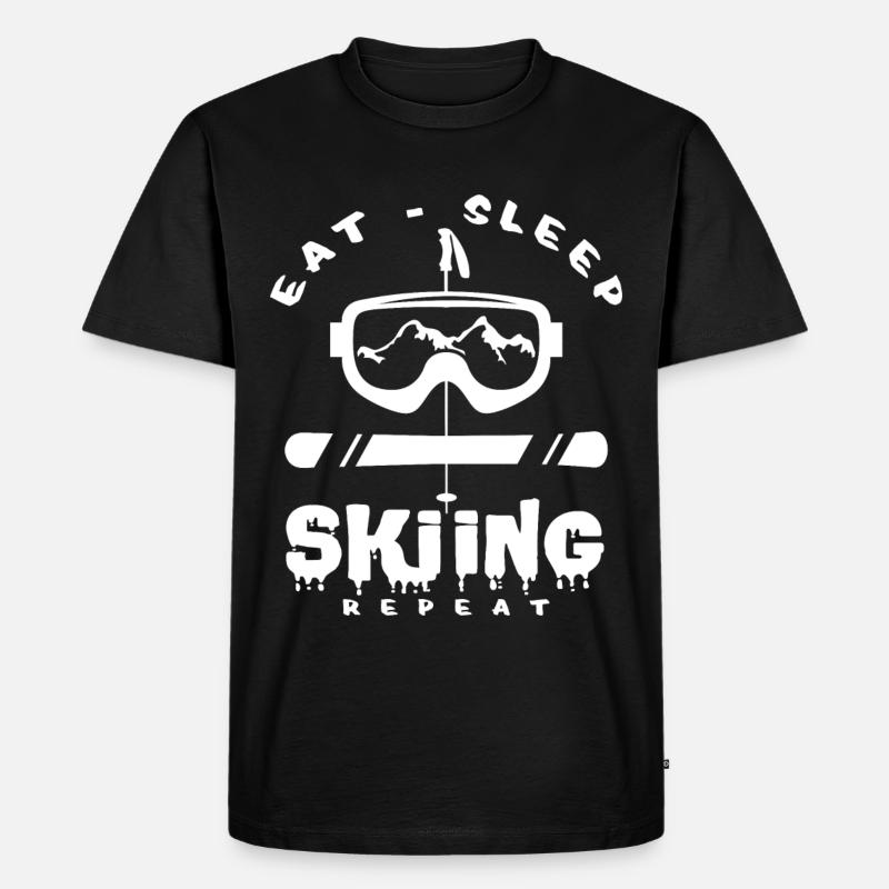 Ski - Männer Premium Bio T-Shirt - Schwarz