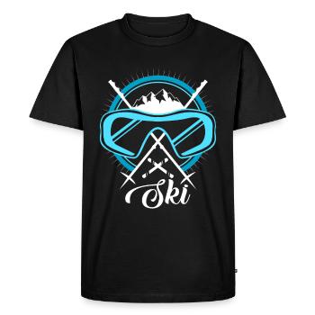 To ski - Men's Premium Organic T-Shirt - black - Front - Nico (187cm)