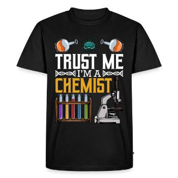 Chemist - Men's Premium Organic T-Shirt - black - Front - Nico (187cm)