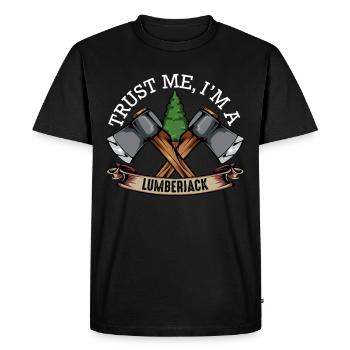 bûcheron - T-shirt Premium bio Homme - noir - Devant - Nico (187cm)