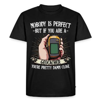 Geocaching - Men's Premium Organic T-Shirt - black - Front - Nico (187cm)