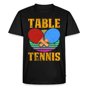 Vintage Retro Style Table Tennis Gift Idea - Men's Premium Organic T-Shirt - black - Front - Nico (187cm)