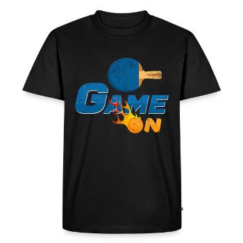 Jeu de cadeau de joueur de tennis de table Pingpong - T-shirt Premium bio Homme - noir - Devant - Nico (187cm)