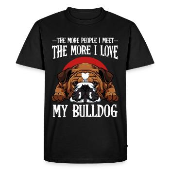 Bulldog - Men's Premium Organic T-Shirt - black - Front - Nico (187cm)