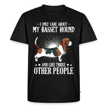 Basset Hound - T-shirt Premium bio Homme - noir - Devant - Nico (187cm)