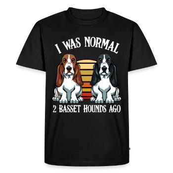 Basset Hound - T-shirt Premium bio Homme - noir - Devant - Nico (187cm)