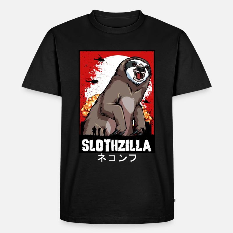 Faultier - Männer Premium Bio T-Shirt - Schwarz