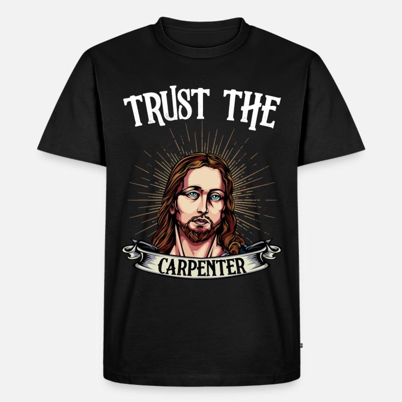 Zimmermann Sprüche Jesus Zimmerer Geschenk - Männer Premium Bio T-Shirt - Schwarz