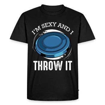 Frisbee - Men's Premium Organic T-Shirt - black - Front - Nico (187cm)