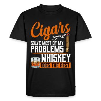 cigare - T-shirt Premium bio Homme - noir - Devant - Nico (187cm)