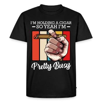 cigare - T-shirt Premium bio Homme - noir - Devant - Nico (187cm)