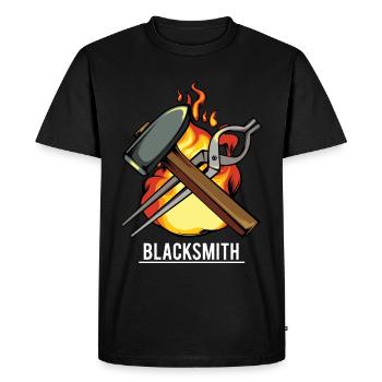 forgeron - T-shirt Premium bio Homme - noir - Devant - Nico (187cm)