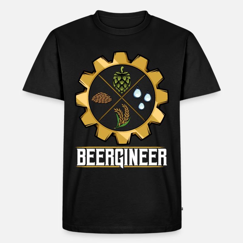 Bier brauen - Männer Premium Bio T-Shirt - Schwarz