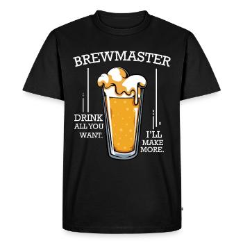 Brasser de la bière - T-shirt Premium bio Homme - noir - Devant - Nico (187cm)