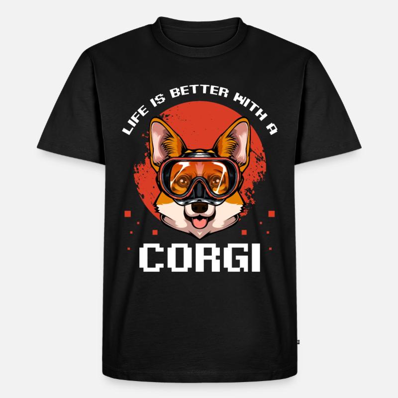Welsh Corgi - Männer Premium Bio T-Shirt - Schwarz