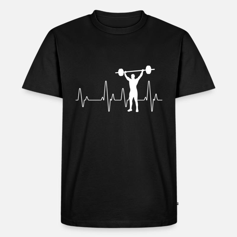 Hantel - Männer Premium Bio T-Shirt - Schwarz