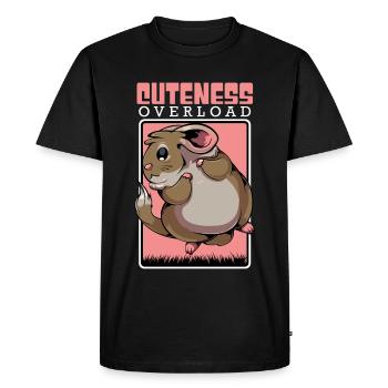 Chinchilla - Surcharge de gentillesse - Kawaii mignon - T-shirt Premium bio Homme - noir - Devant - Nico (187cm)
