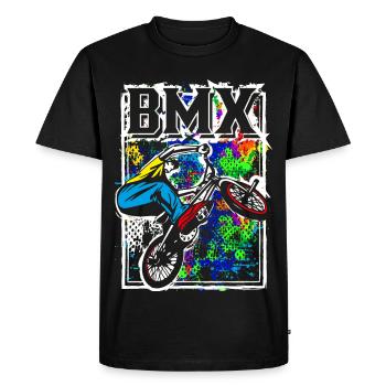Vélo BMX | Vélo BMX | Cool BMX | BMX - T-shirt Premium bio Homme - noir - Devant - Nico (187cm)