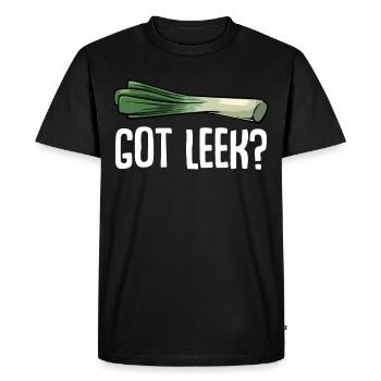 Lauch - Got Leek ? Drôle de proverbe végétalien En bonne santé - T-shirt Premium bio Homme - noir - Devant - Nico (187cm)