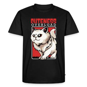 Chat persan mignon - surcharge de gentillesse - Kawaii - T-shirt Premium bio Homme - noir - Devant - Nico (187cm)