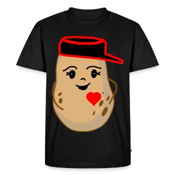 Hearty Potato Potato Vegetable Fantasy - Men's Premium Organic T-Shirt - black - Front - Nico (187cm)