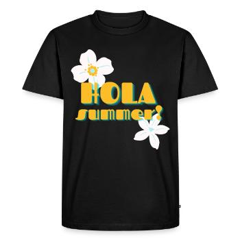 Hello Summer - Men's Premium Organic T-Shirt - black - Front - Nico (187cm)