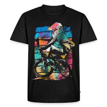 Retro Bmx Racing Coloré - Vélo Bmx Coloré - Bmx - T-shirt Premium bio Homme - noir - Devant - Nico (187cm)