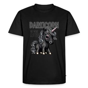 Darkicorn schwarzes Einhorn mystisch Gothic - Männer Premium Bio T-Shirt - Schwarz - Vorne - Nico (187cm)