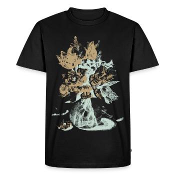 Vase à fleurs vintage avec des roses - T-shirt Premium bio Homme - noir - Devant - Nico (187cm)