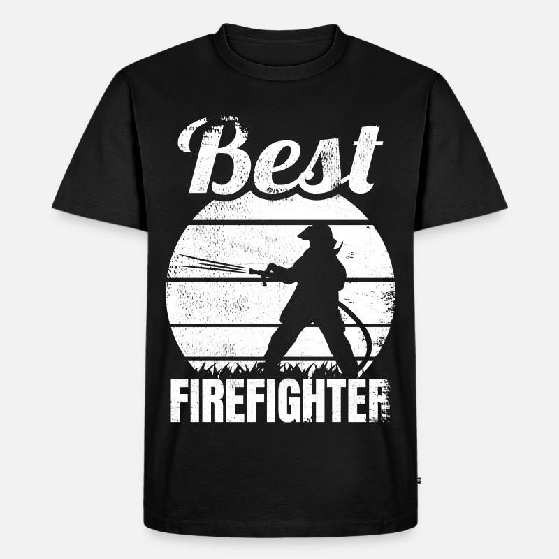 Bester Feuerwehrmann - Männer Premium Bio T-Shirt - Schwarz
