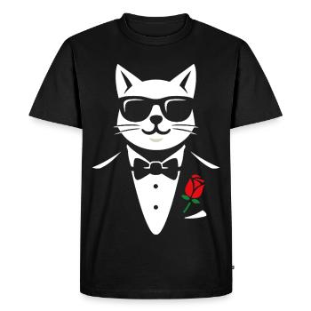 The Cool Cat - Men's Premium Organic T-Shirt - black - Front - Nico (187cm)