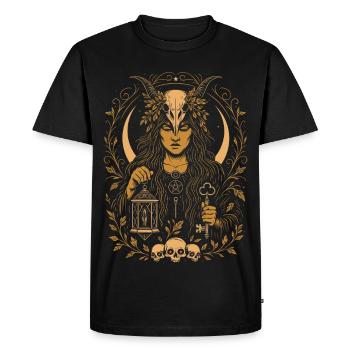 Samhain Goddess Nature Magic Spiritual Art - Men's Premium Organic T-Shirt - black - Front - Nico (187cm)