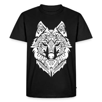 Tatouage nordique loup tribal - T-shirt Premium bio Homme - noir - Devant - Nico (187cm)