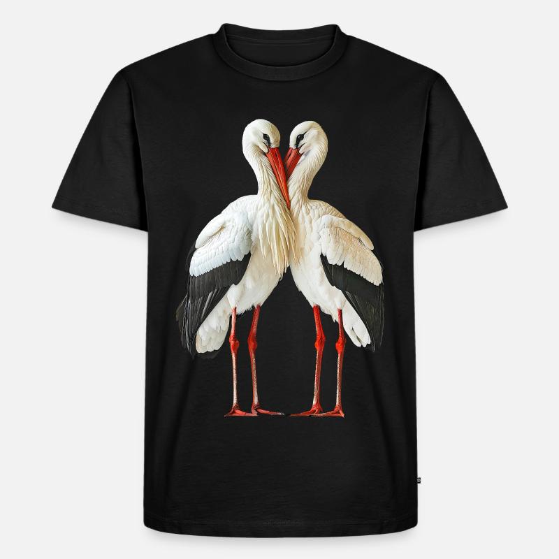 Weissstoerche-Storch - Männer Premium Bio T-Shirt - Schwarz